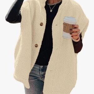 Women's Cream Sherpa Vest